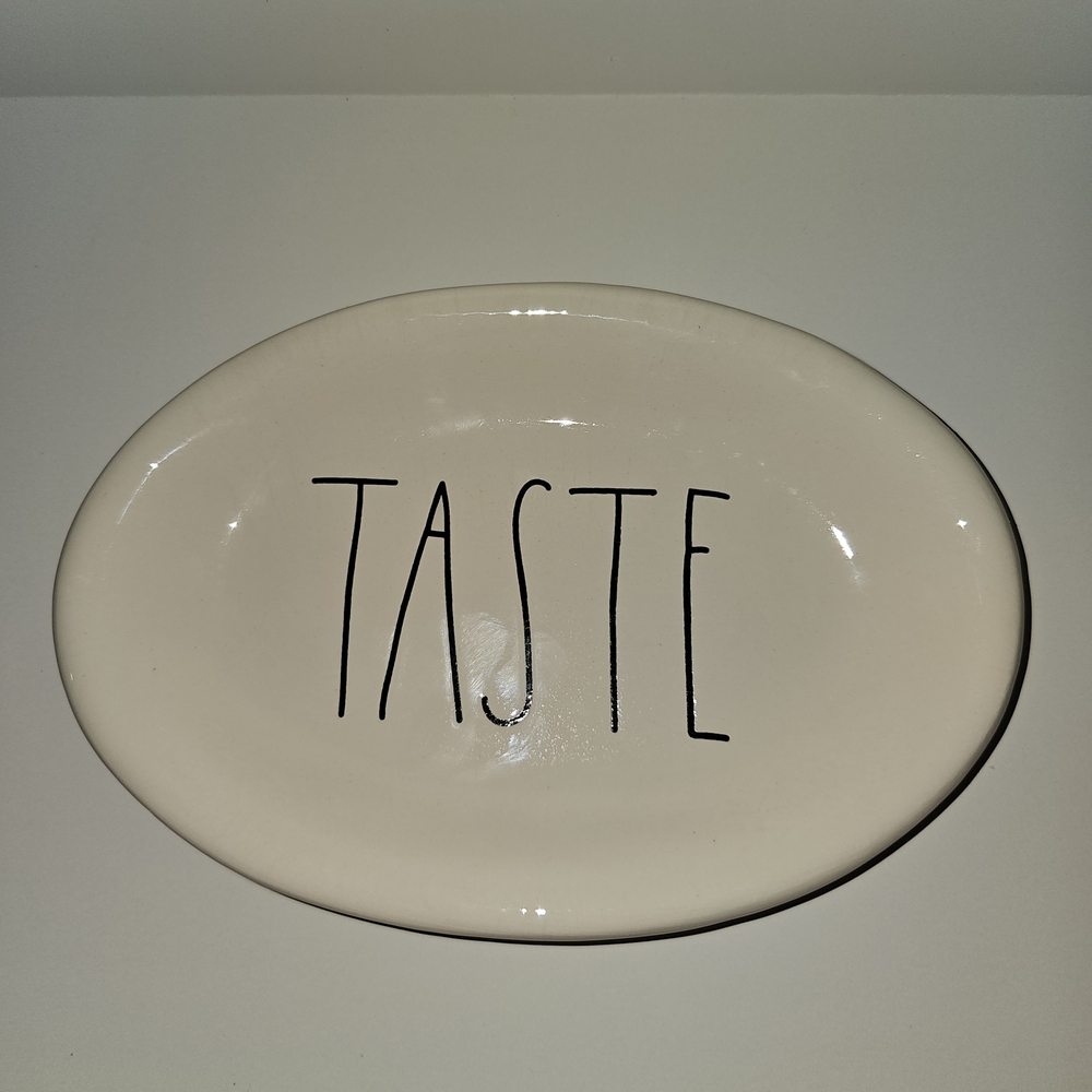 Rae Dunn White 'TASTE' Oval Platter